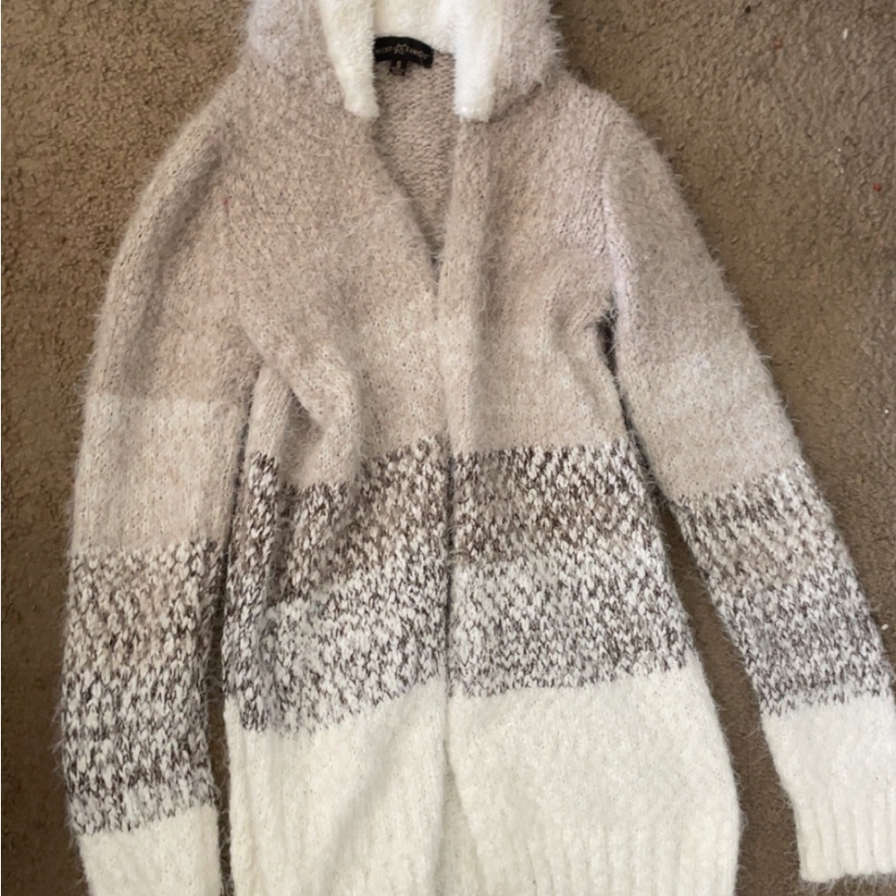 Forever 21 Cream and Gray Cardigan Sweater